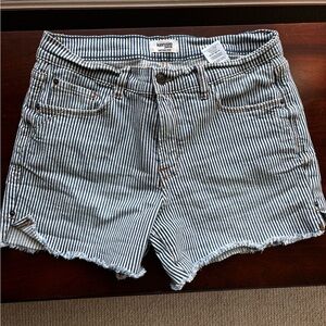 Kensie Women's Striped Jean Shorts
